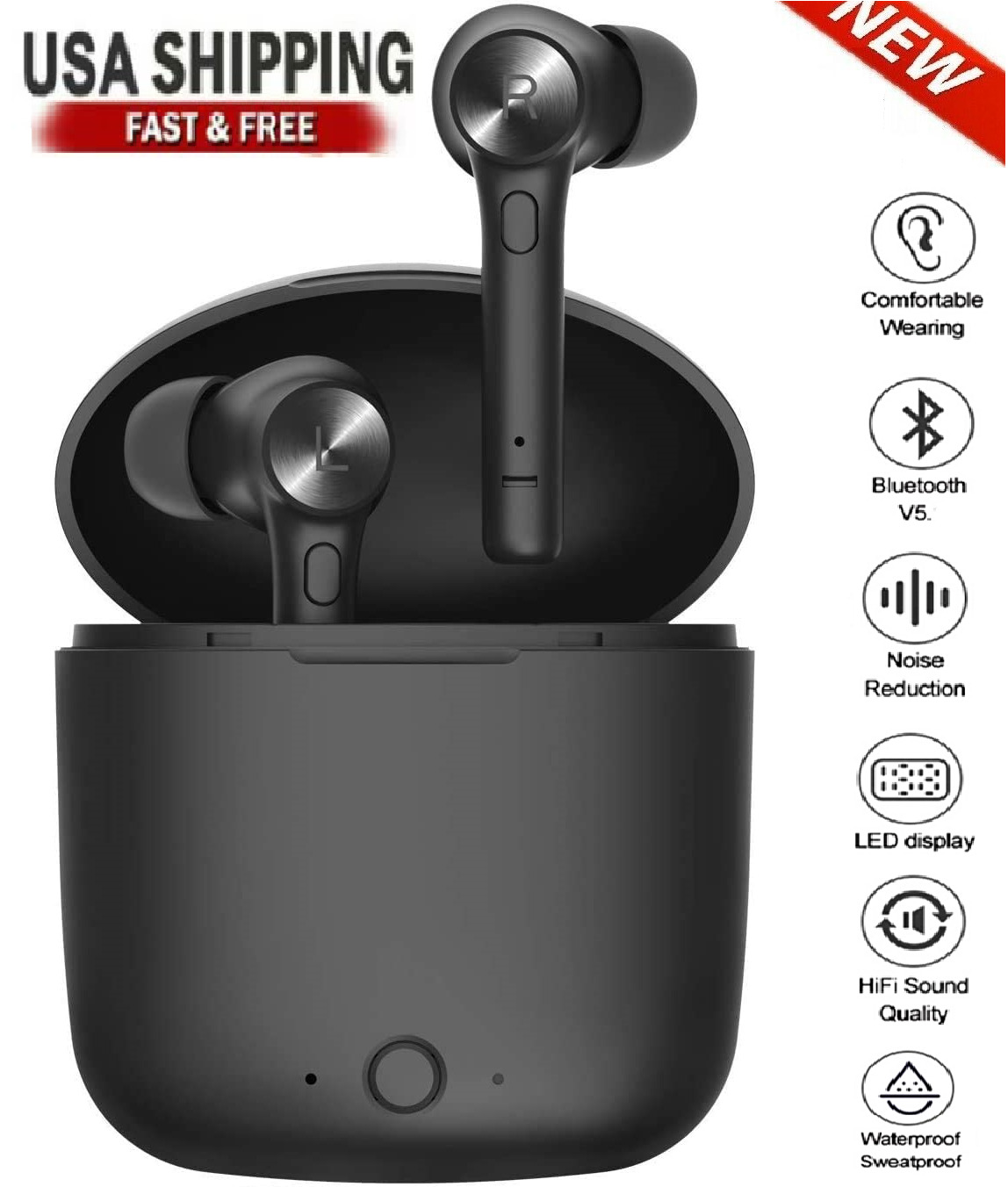 Waterproof Bluetooth TWS Earbuds Stereo Headphones