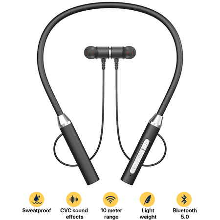 Wireless Neckband Earbuds with Noise Cancelling for Sports