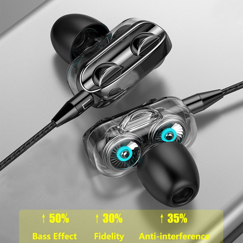HiFi Stereo Earphones with Mic for Sports
