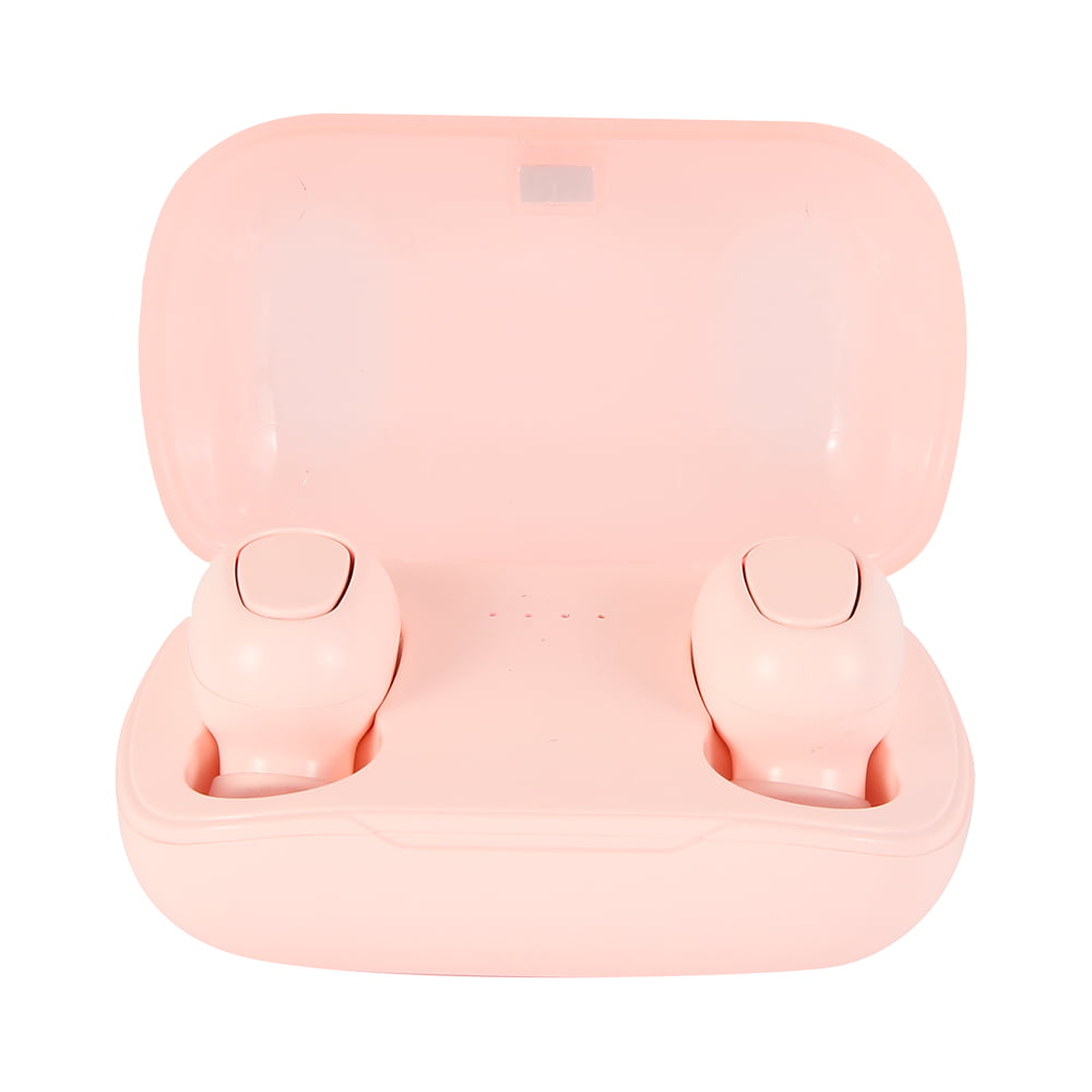 Pink Wireless Earbuds with Charging Box