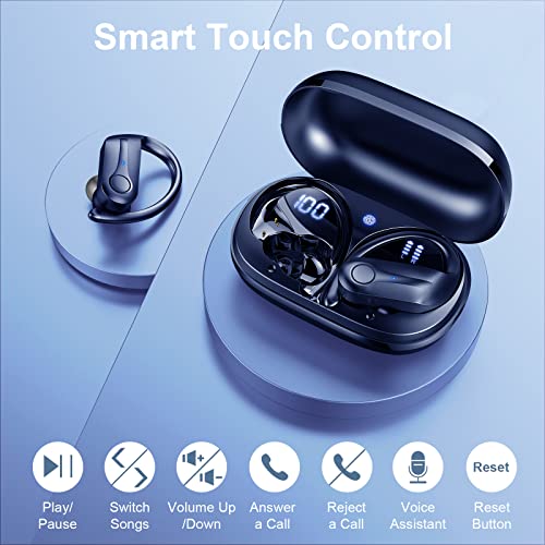Waterproof Bluetooth Earbuds with Mic & LEDs