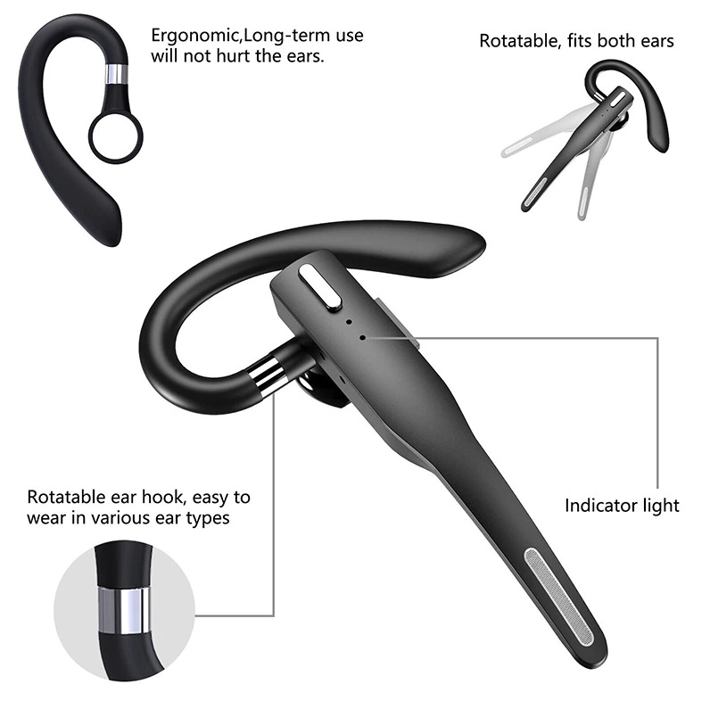 Bluetooth Trucker Earbud Dual Mic Noise Cancelling
