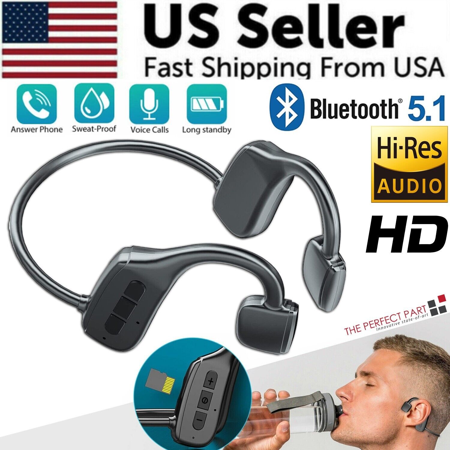 Bone Conduction Wireless Headset for Outdoor Sports