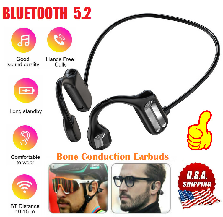 Wireless Bone Conduction Sports Earbuds with Bluetooth 5.2