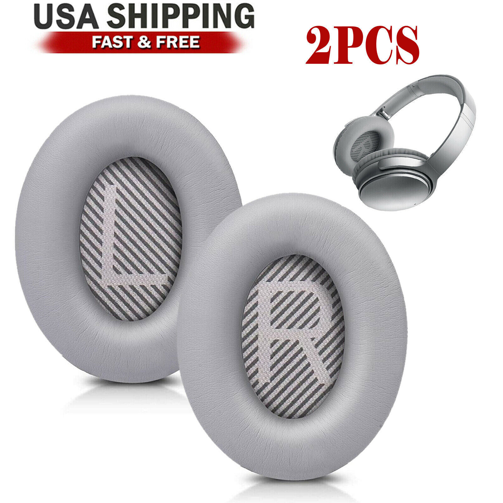 Gray Ear Pads for Bose QC35/35II