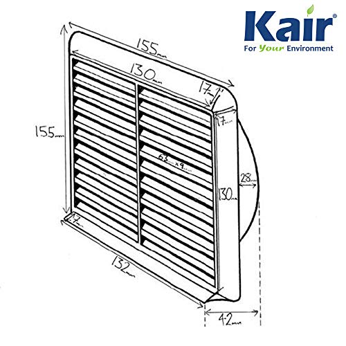 Kair Wall Vent, 155mm Flat Screen Design