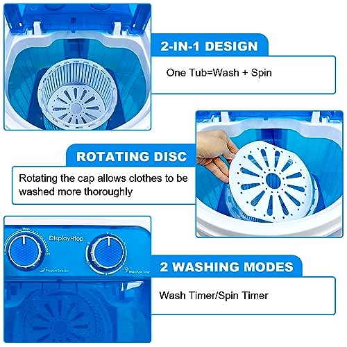 Display4top Portable Mini Washing Machine with Spin Cycle