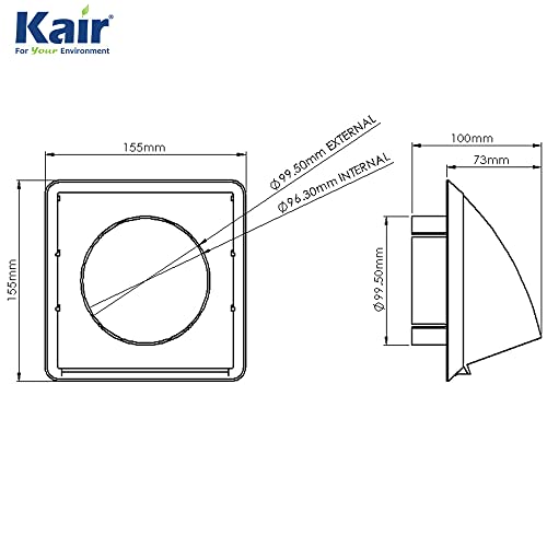 Kair Cowled Outlet Grille with Backdraught Shutter