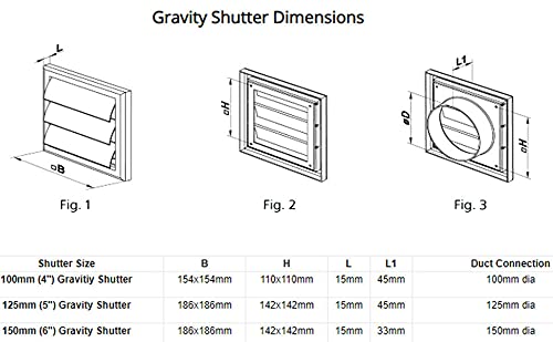 4-Inch Black External Gravity Air Vent Cover