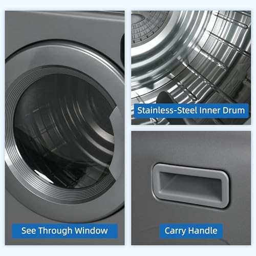 HOMCOM 6kg Vented Portable Tumble Dryer, Grey