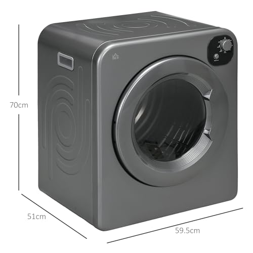 HOMCOM 6kg Vented Portable Tumble Dryer, Grey
