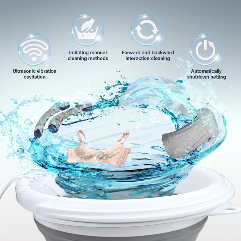 Portable Mini Ultrasonic Washing Machine for Travel