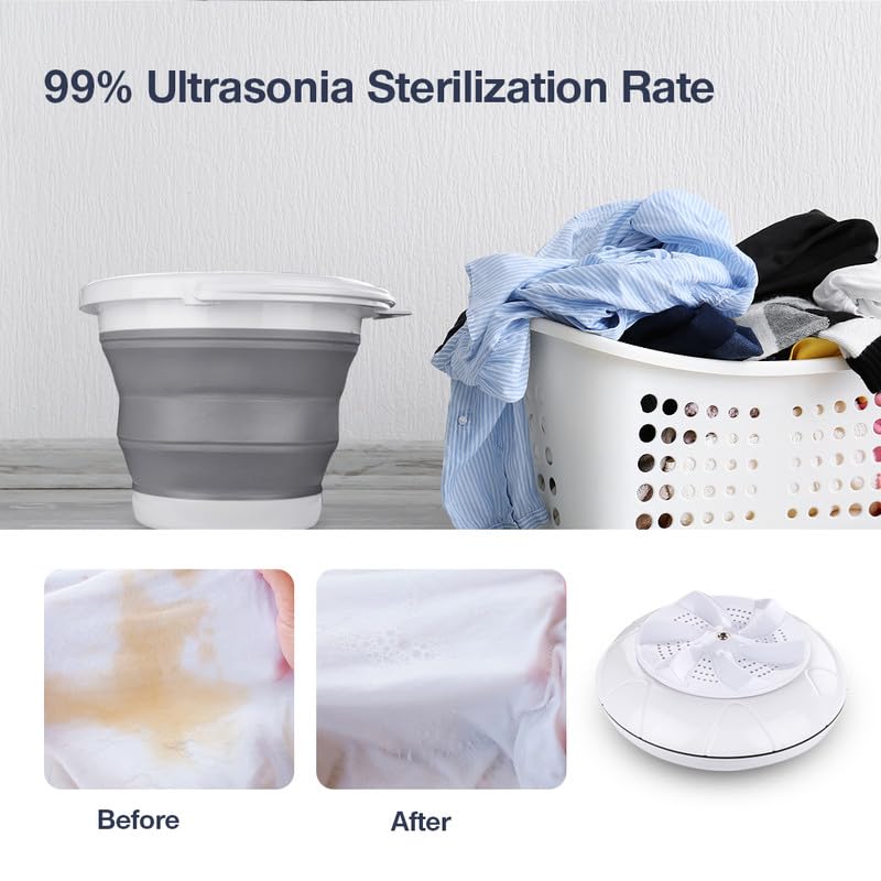 Portable Mini Ultrasonic Washing Machine for Travel