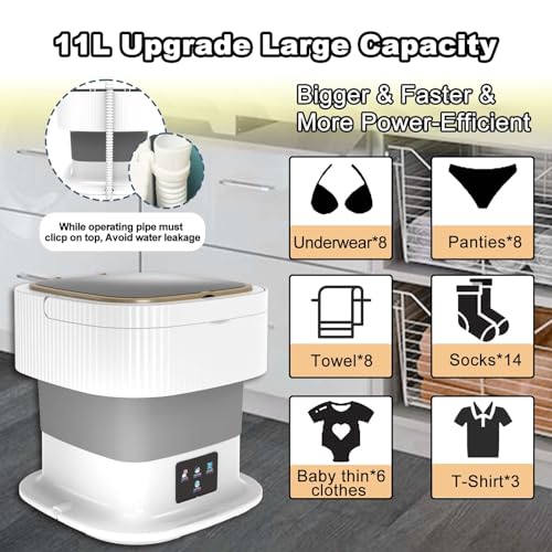 11L Mini Portable Folding Washing Machine for Travel