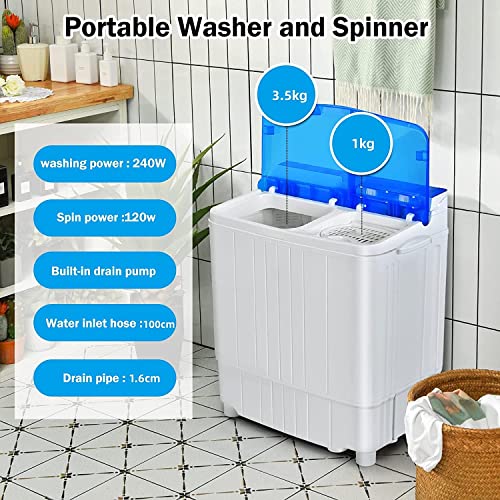 GiantexUK Twin Tub Compact Washing Machine Combo