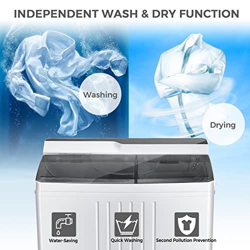 COSTWAY Portable Twin Tub Washing Machine with Dryer