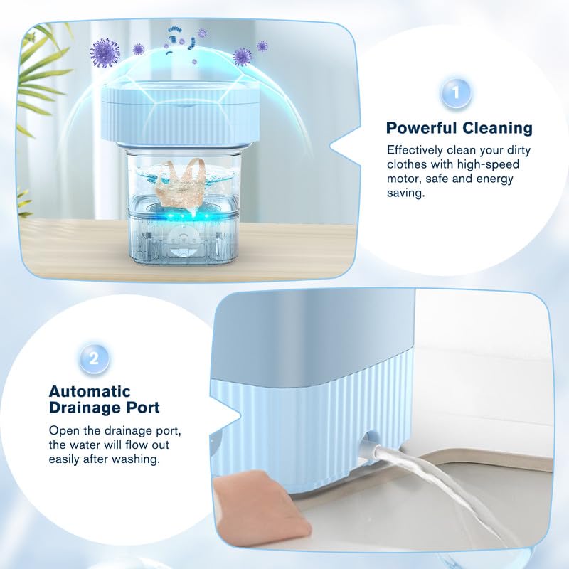 Compact 10L Portable Washing Machine for Small Items
