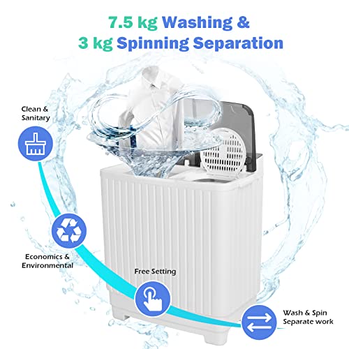 TANGZON Portable Twin Tub Washing Machine Combo