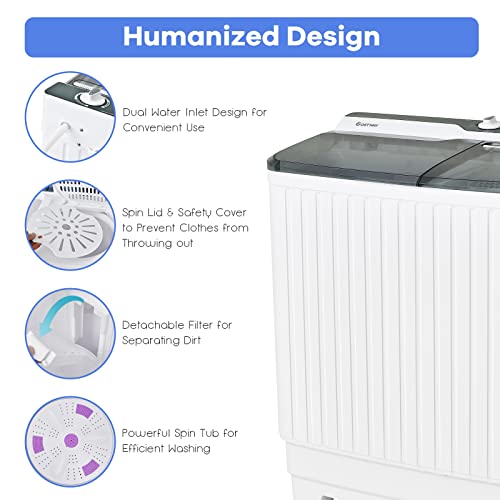 TANGZON Portable Twin Tub Washing Machine Combo