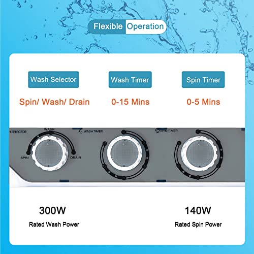 COSTWAY Portable Twin Tub Washing Machine and Dryer