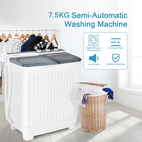 COSTWAY Portable Twin Tub Washing Machine and Dryer