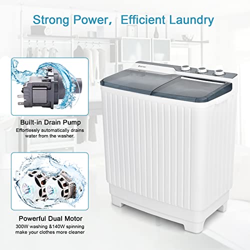 COSTWAY Portable Twin Tub Washing Machine and Dryer
