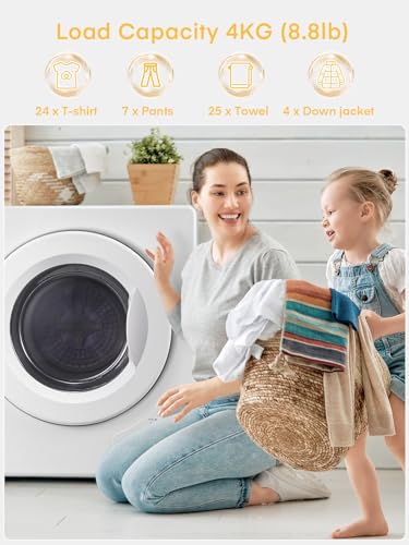 FOHERE 4KG Compact Vented Tumble Dryer with 5 Settings