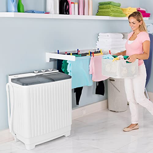 COSTWAY Portable Twin Tub Washing Machine and Dryer