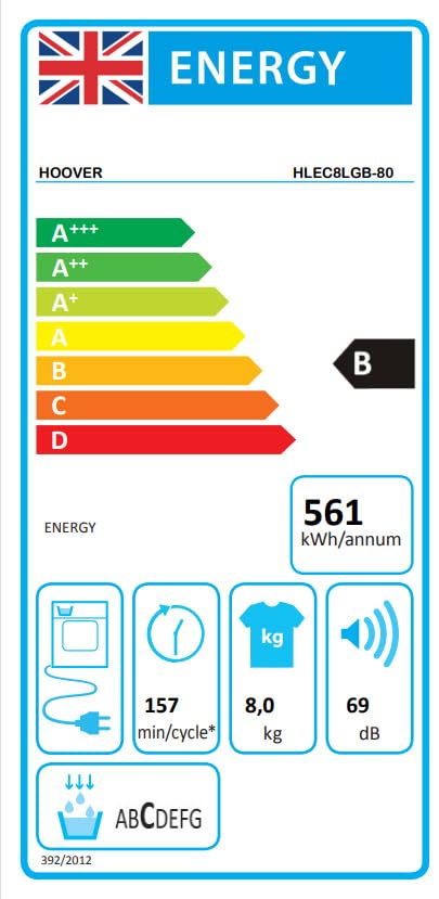 Hoover 8 kg Sensor Dry Condenser Tumble Dryer