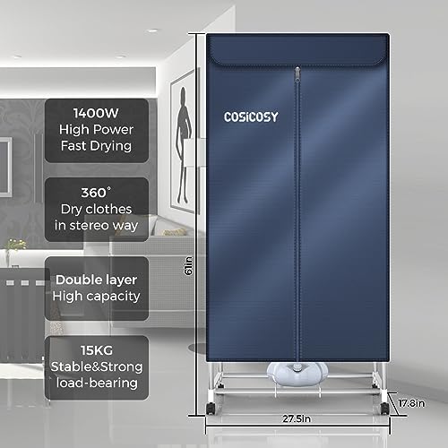 Cosicosy Portable 1400W Electric Clothes Dryer