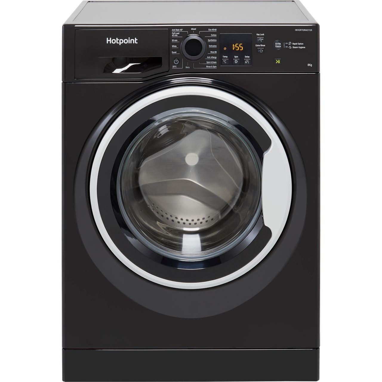 Hotpoint 8Kg 1400 RPM Washing Machine - Black