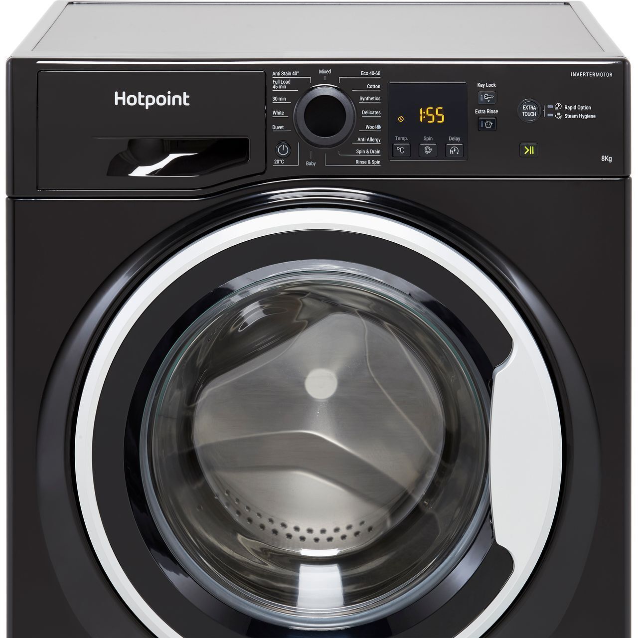 Hotpoint 8Kg 1400 RPM Washing Machine - Black