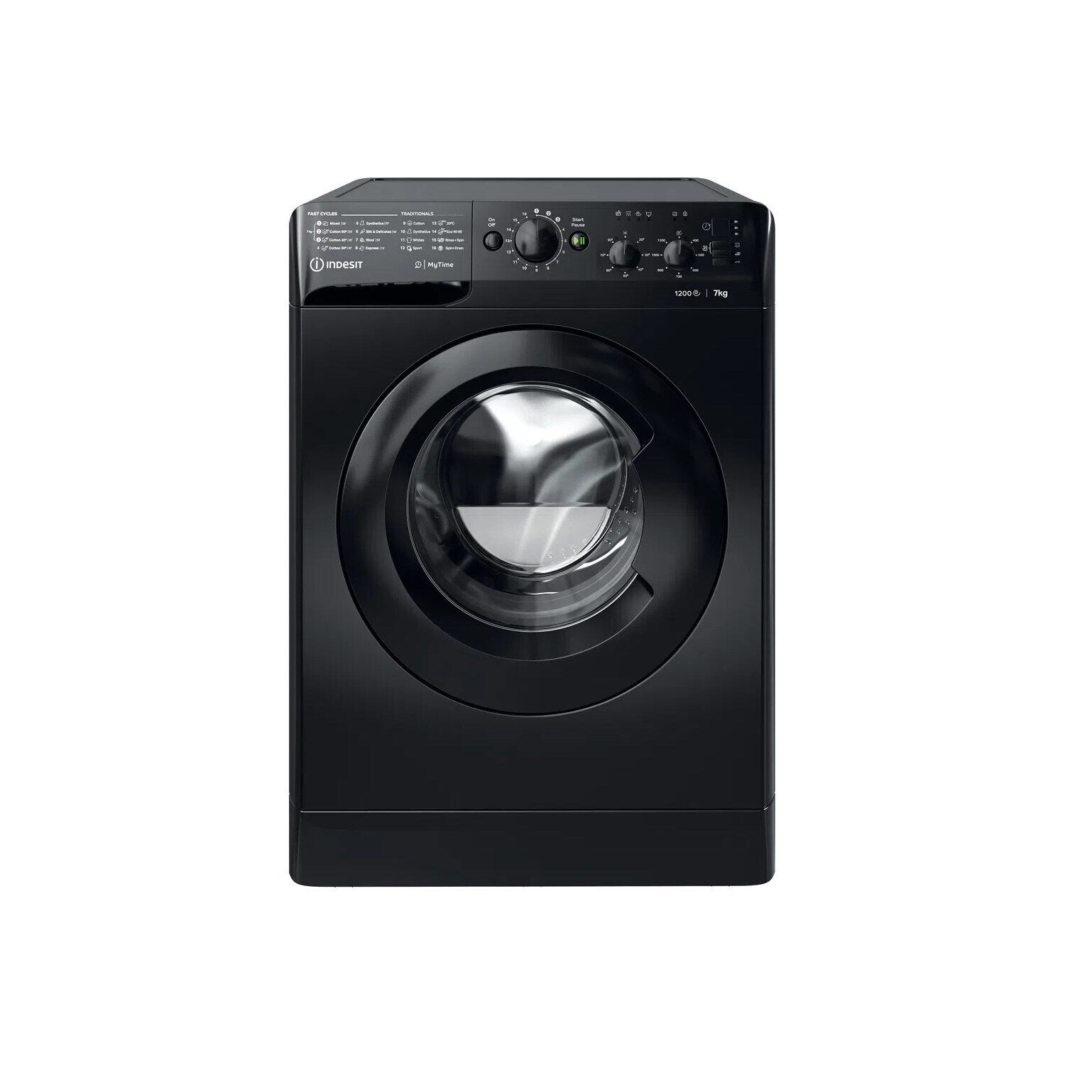 Indesit 7kg 1200rpm Black Washing Machine