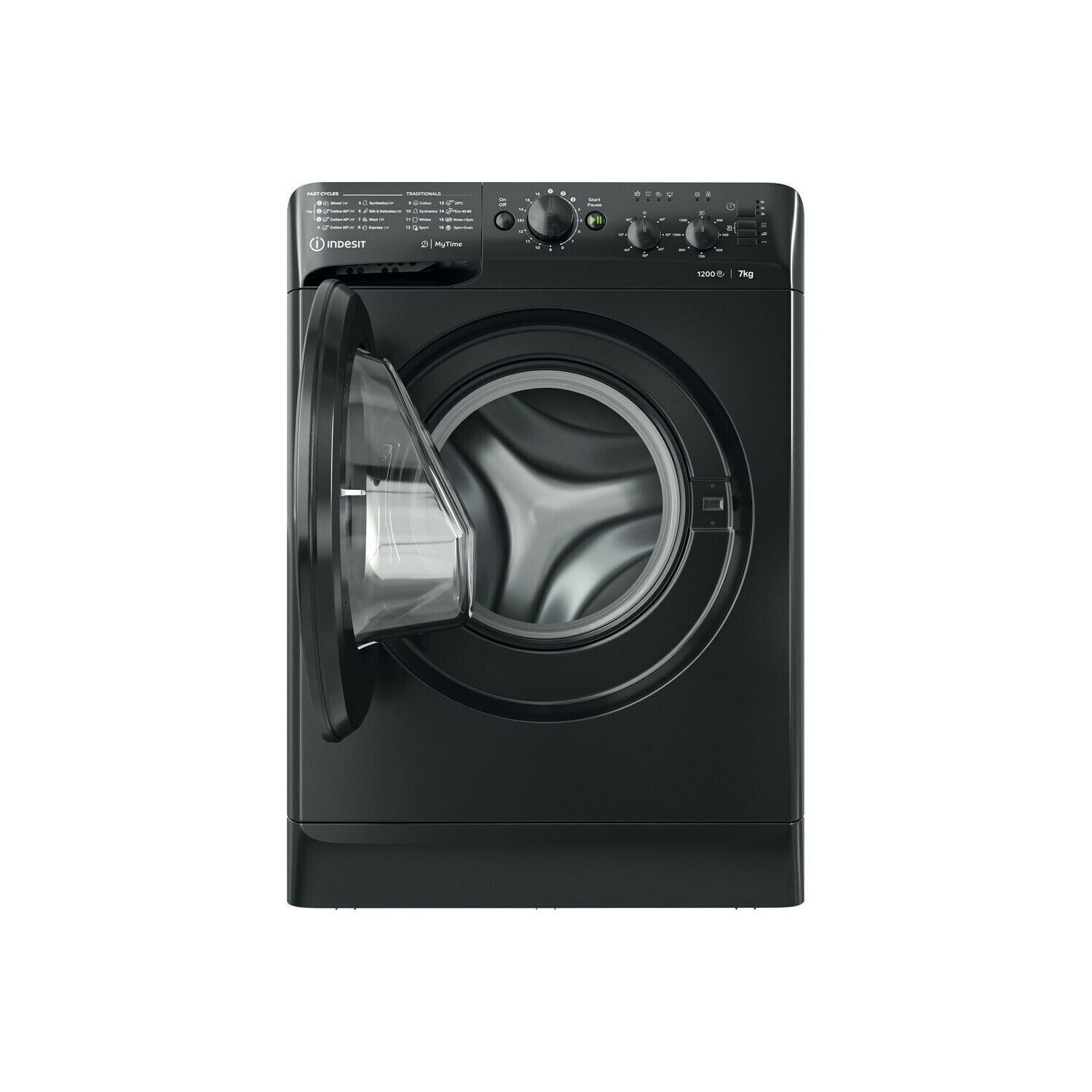 Indesit 7kg 1200rpm Black Washing Machine