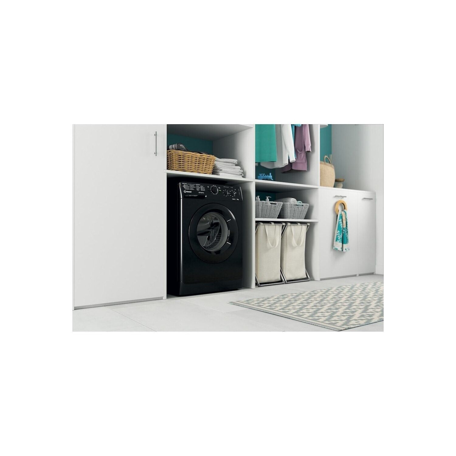 Indesit 7kg 1200rpm Black Washing Machine