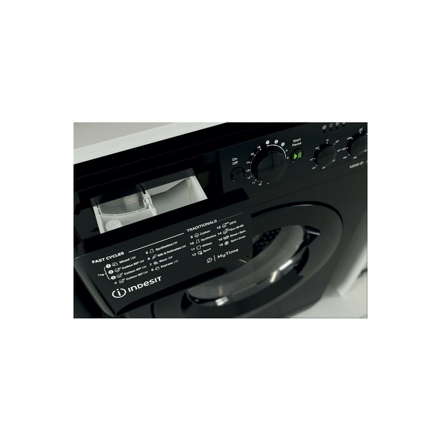 Indesit 7kg 1200rpm Black Washing Machine