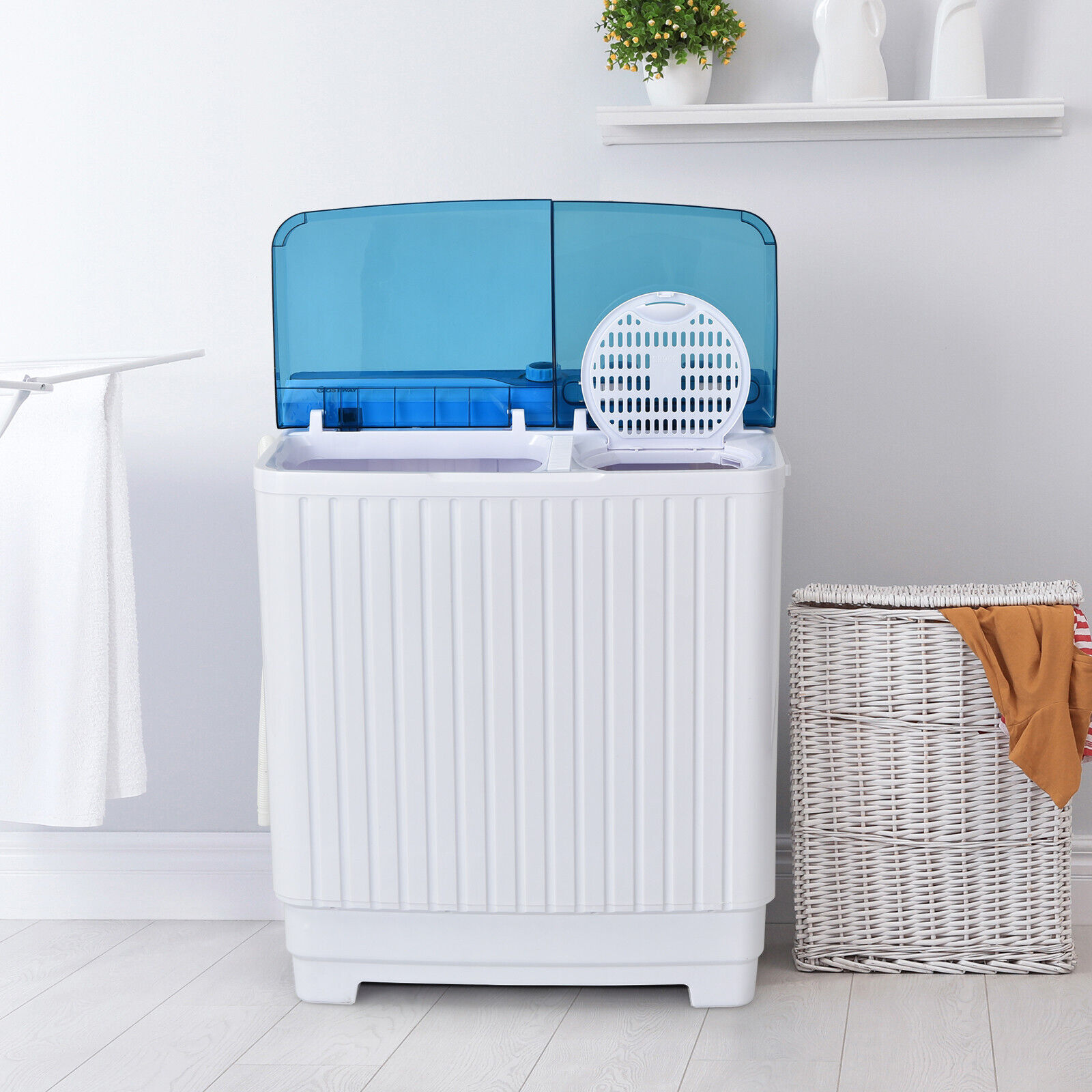 Portable Twin Tub Washing Machine with Dryer