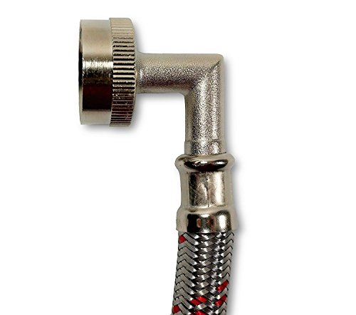 Stainless Steel Washing Machine Hoses with Elbows - 2 Pack