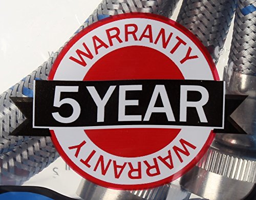 Stainless Steel Washing Machine Hoses with Elbows - 2 Pack