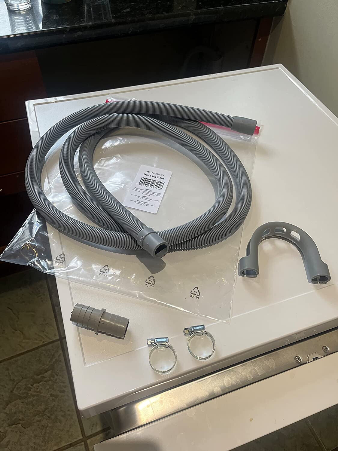 Washer Dryer Drain Hose with Jubilee Clips