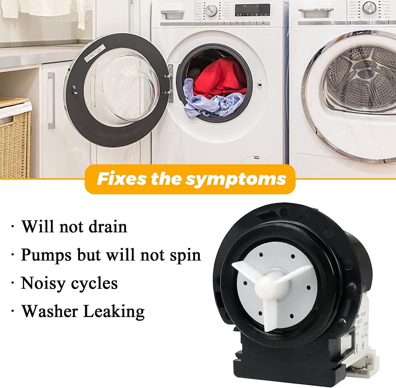 LG Front Loader Washer Dryer Combo Drain Pump Motor