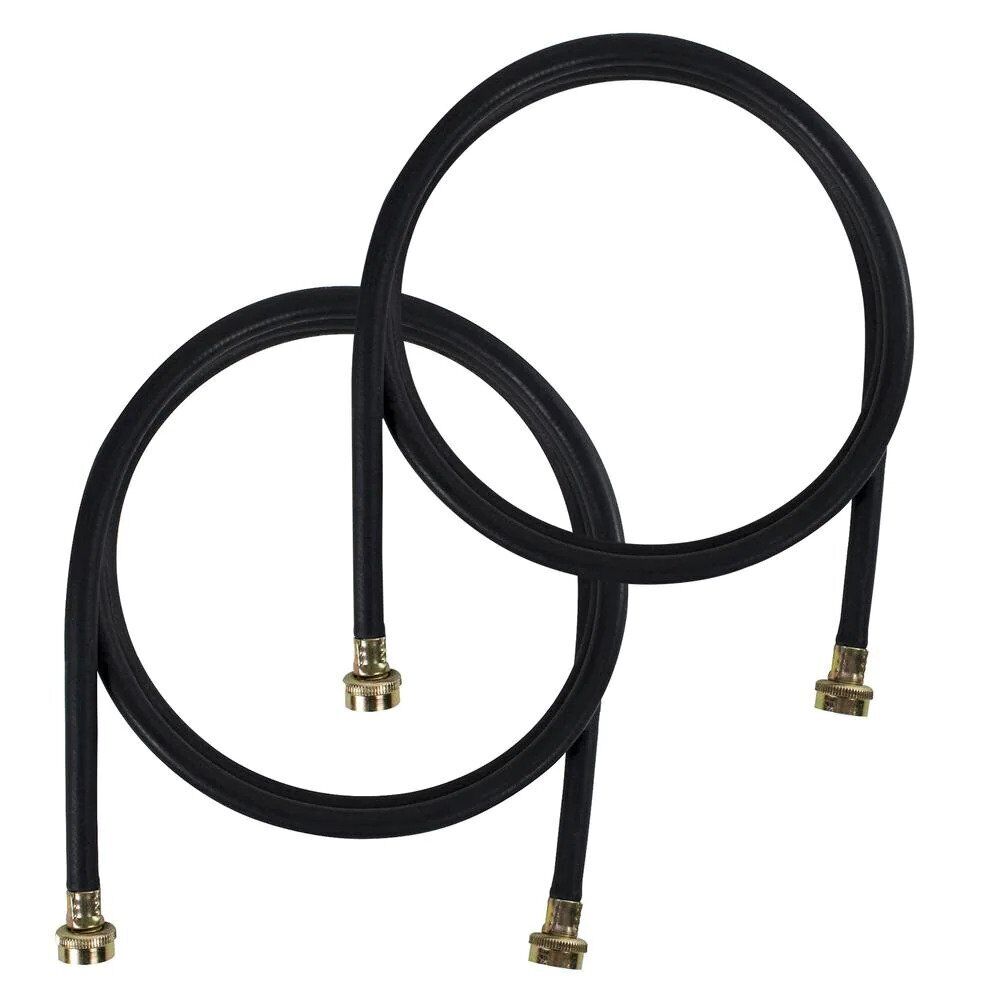 Kelaro Black Rubber Washing Machine Hoses (4-10 Feet)