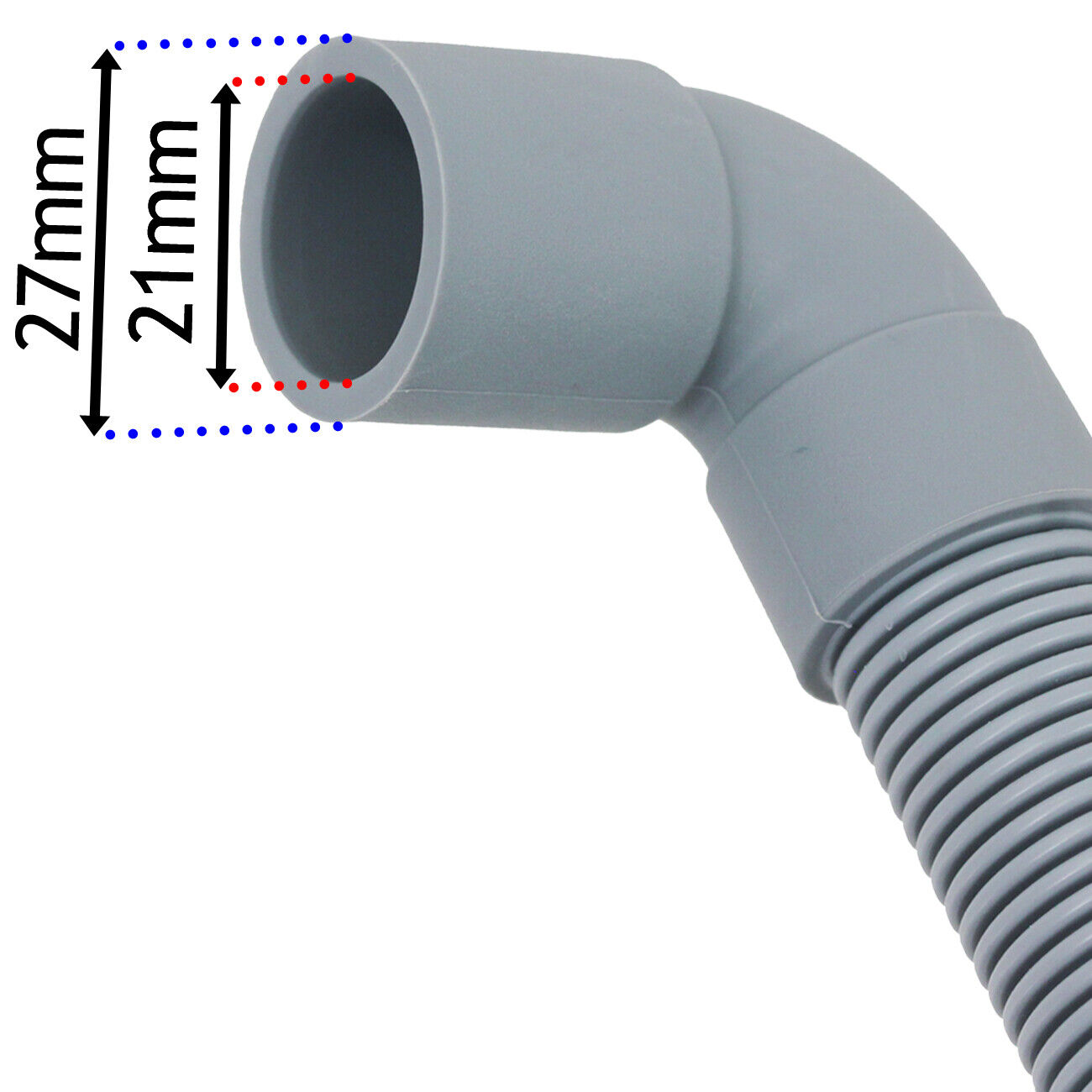 2.5m Right Angle Drain Hose for Washing Machines