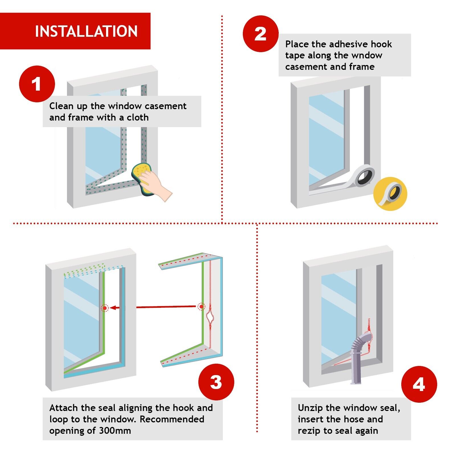 Universal Tumble Dryer Window Seal Kit