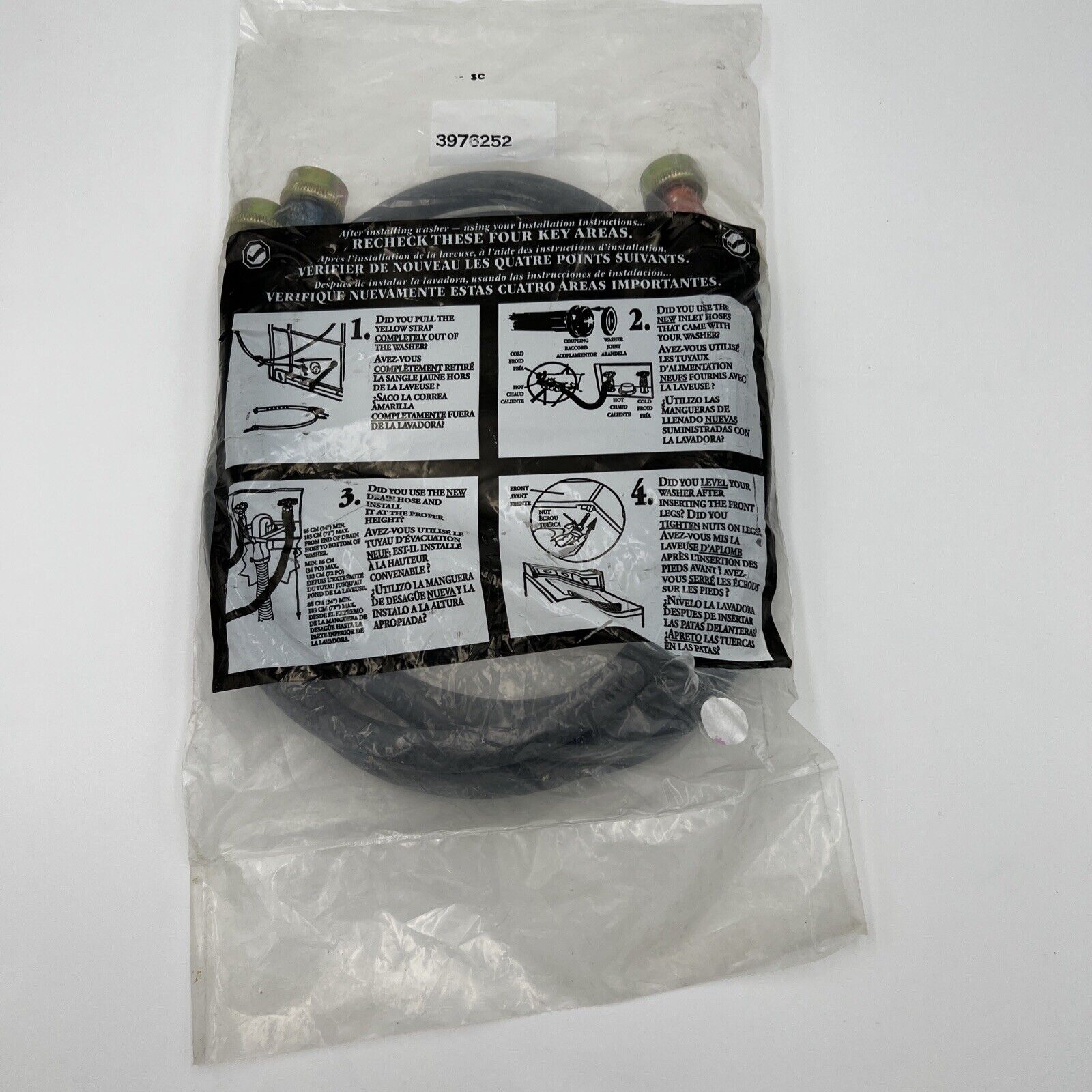 Whirlpool Washer and Dryer Hoses 4 Feet