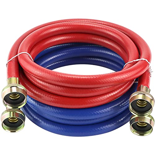 2 PACK 6FT Rubber Washing Machine Hoses Burst Proof Water Supply Lines for Hot Cold Water Washer Hoses