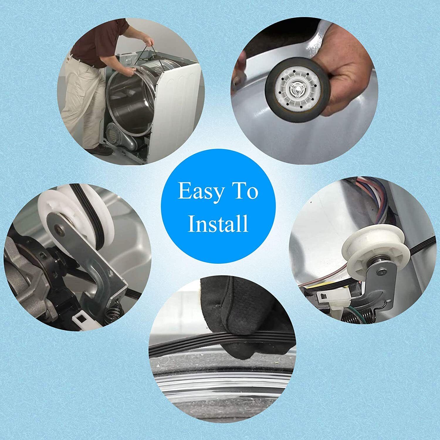 LG Kenmore Dryer Repair Kit: Drum Roller, Belt, Pulley