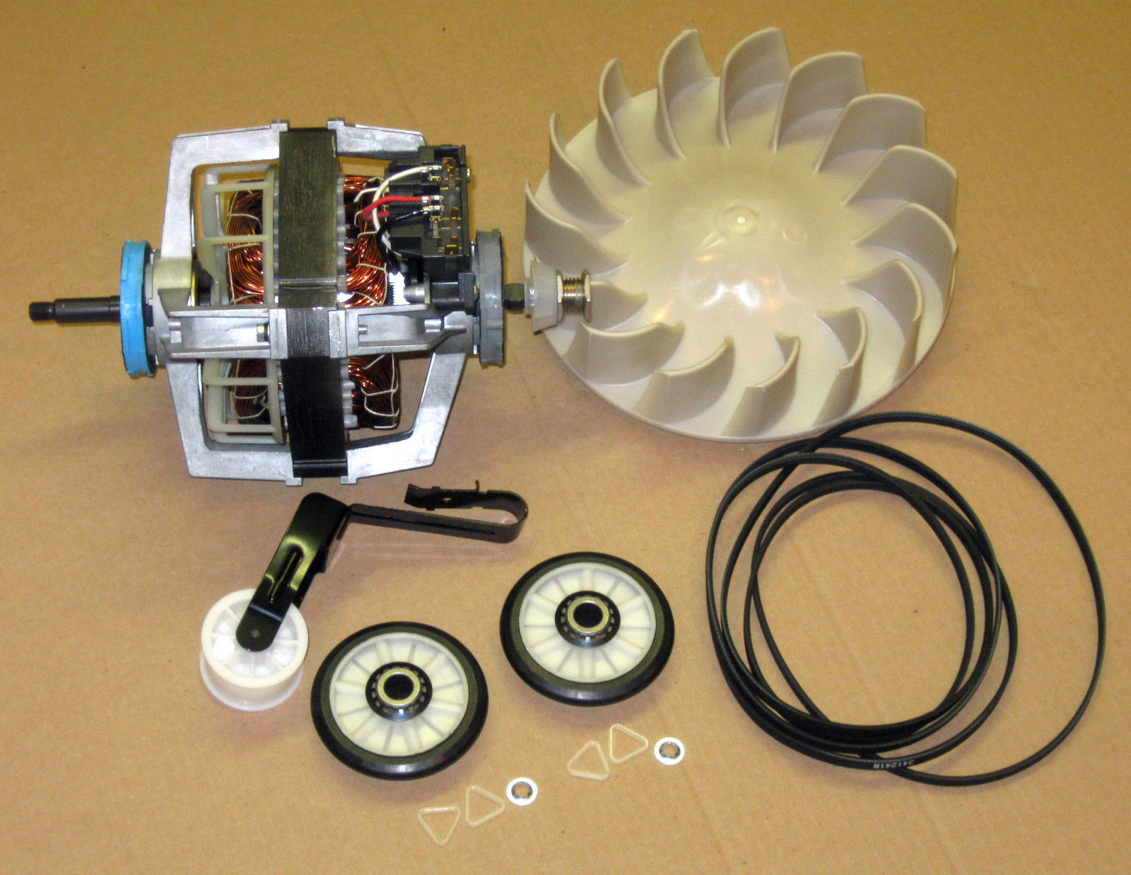 Whirlpool Dryer Motor and Belt Idler Rollers Combo