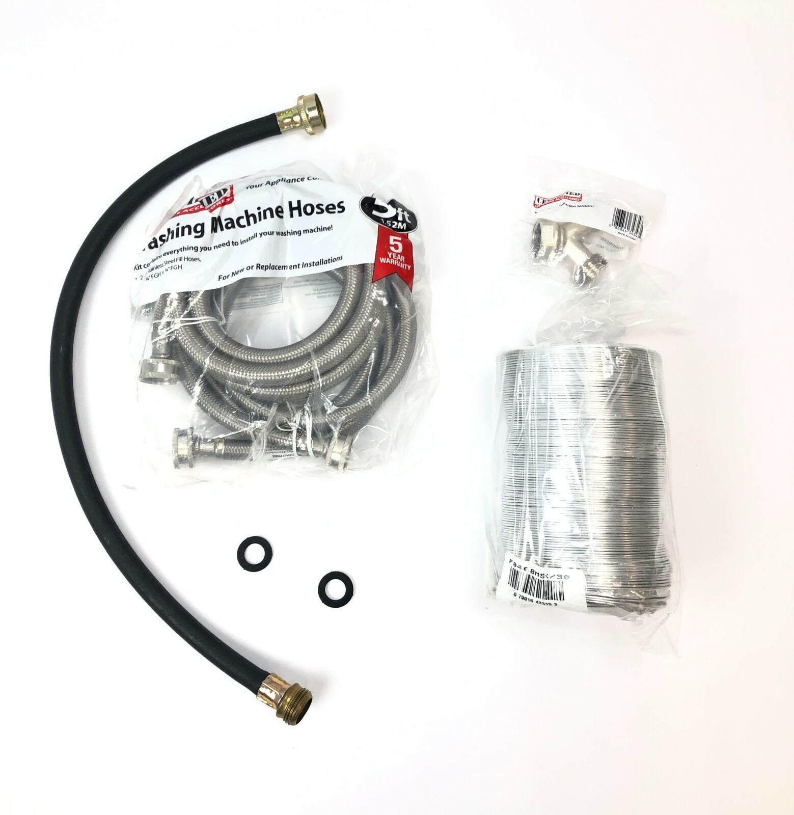 Washer and Dryer Hoses and Aluminum Duct Set