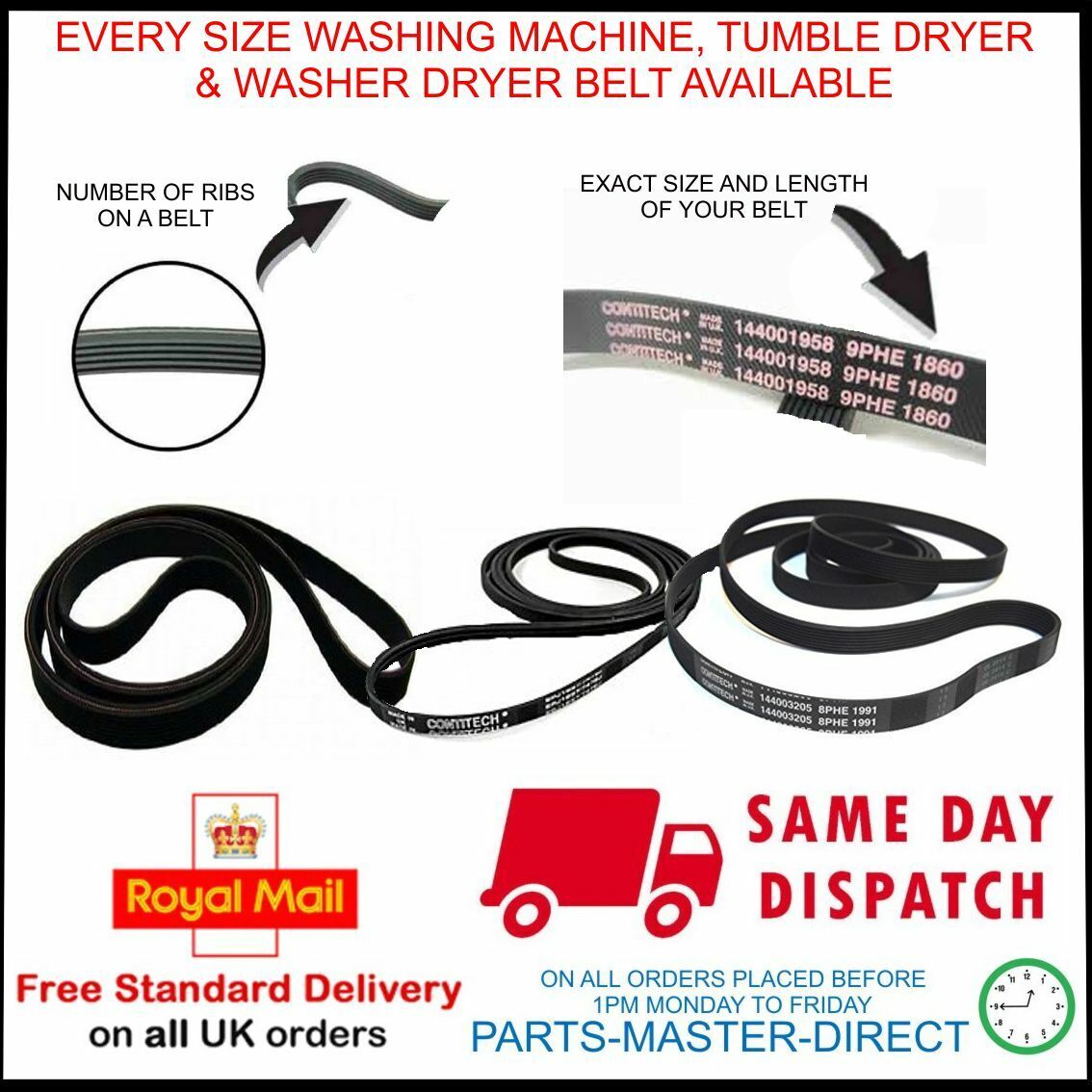 Washing Machine Tumble Dryer Replacement Belts Available